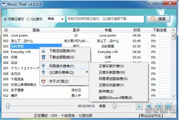 MusicThief (QQ音樂(lè)/網(wǎng)易云音樂(lè)下載工具)