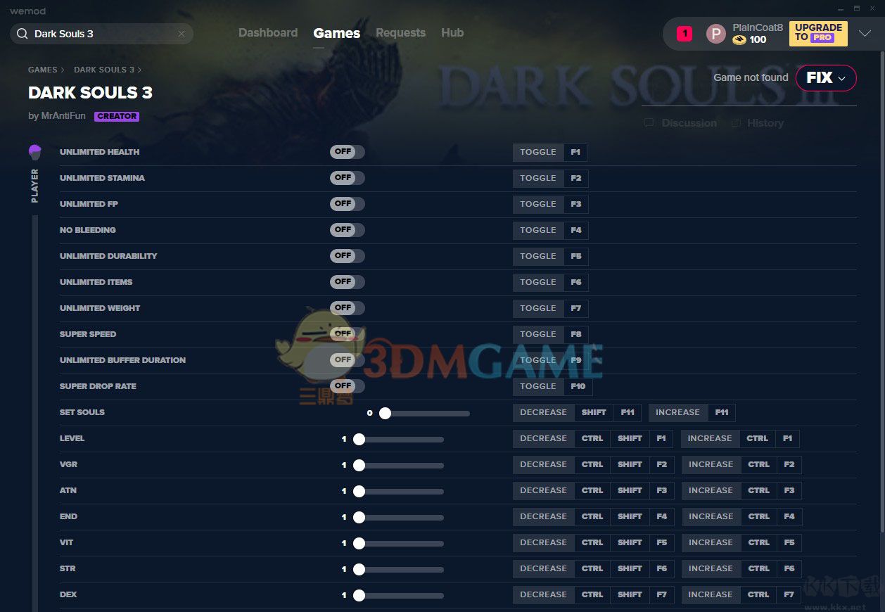 黑暗之魂3二十一項修改器[MrAntiFun]