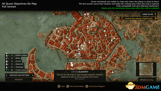 巫師3狂獵地圖中顯示所有任務(wù)目標(biāo)MOD