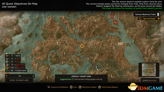 巫師3狂獵地圖中顯示所有任務(wù)目標(biāo)MOD