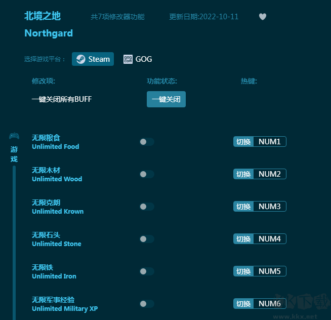 北境之地七項(xiàng)修改器