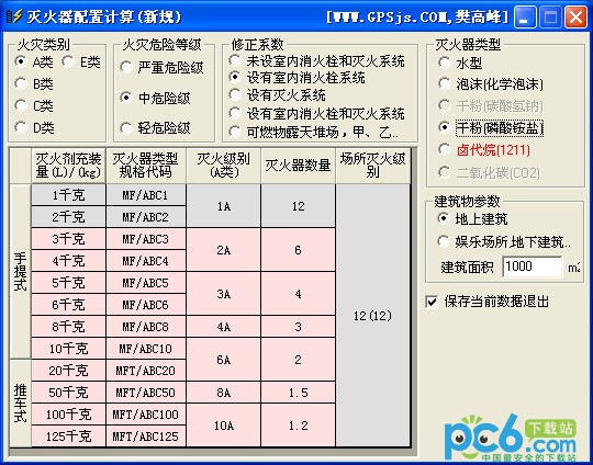 滅火器配置計(jì)算
