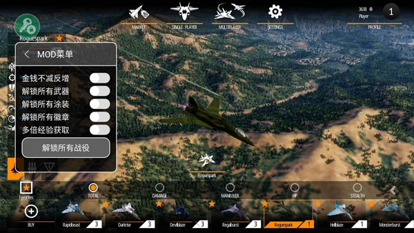 搏擊長空無限戰(zhàn)機破解版